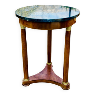 Empire side table in mahogany and mahogany veneer.