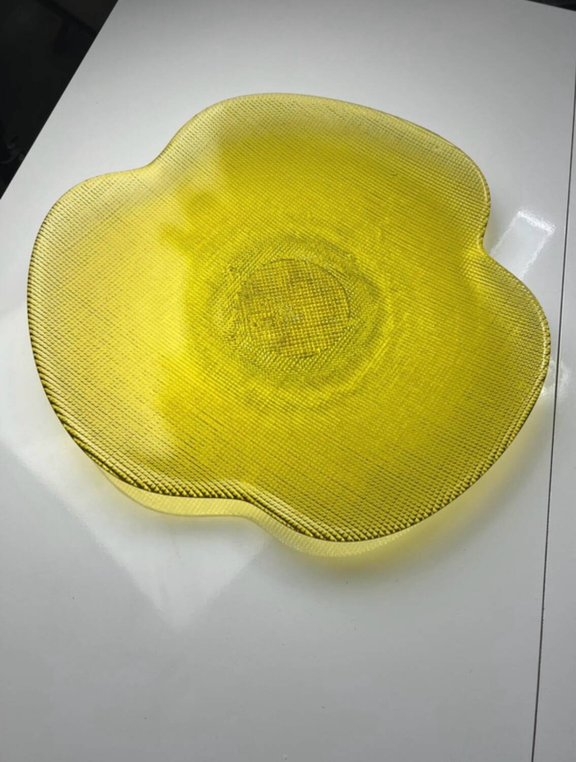 Grand plat jaune transparent Vintage