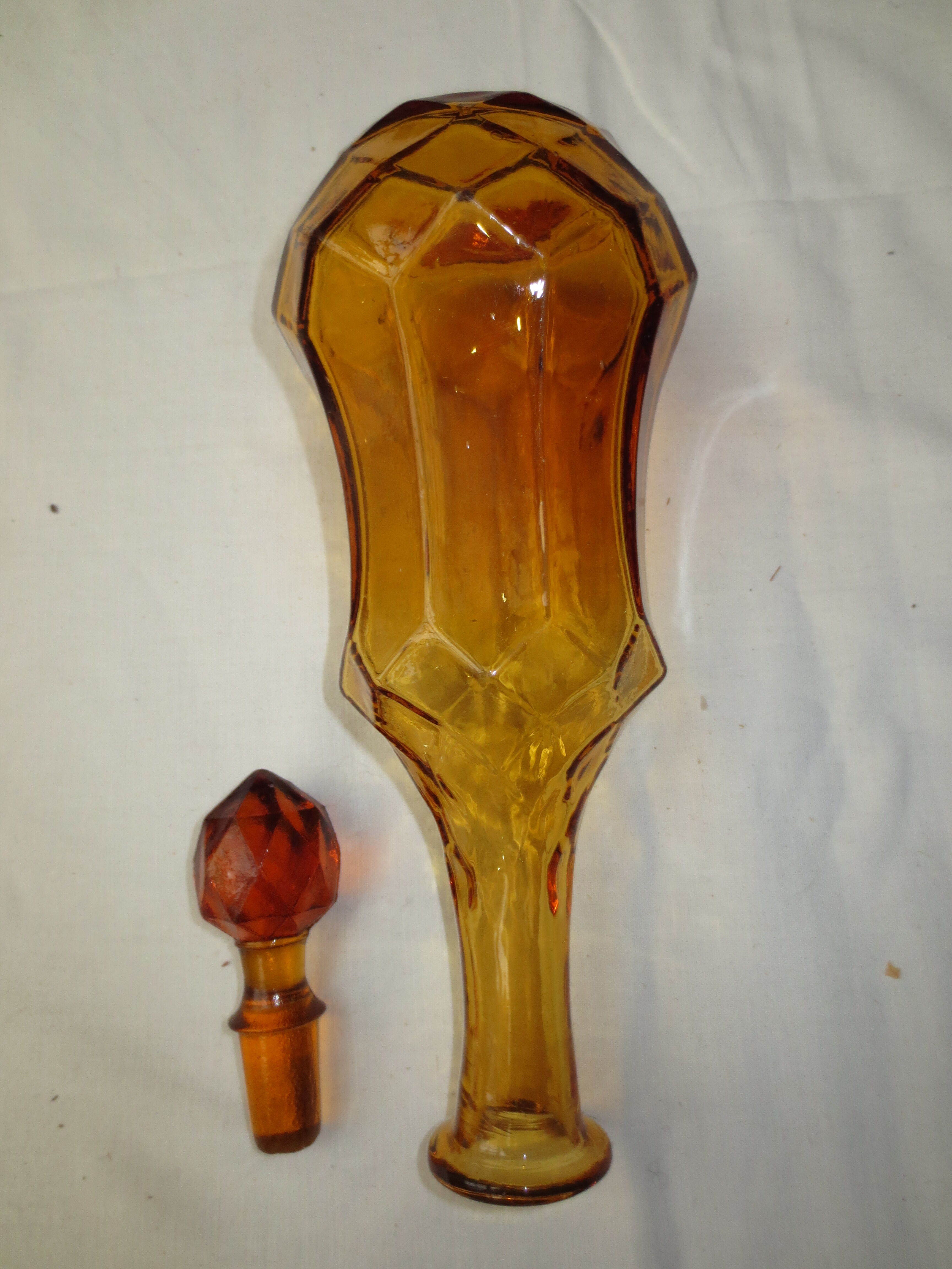 Vintage amber glass carafe