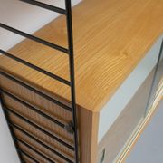 1960s wall unit in ash with vitrine, Nisse Strinning/Sweden
