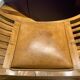 50s leather and teak stool