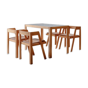 Ensemble de 4 chaises et table