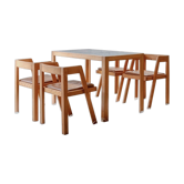 Ensemble de 4 chaises et table avec plateau en formica