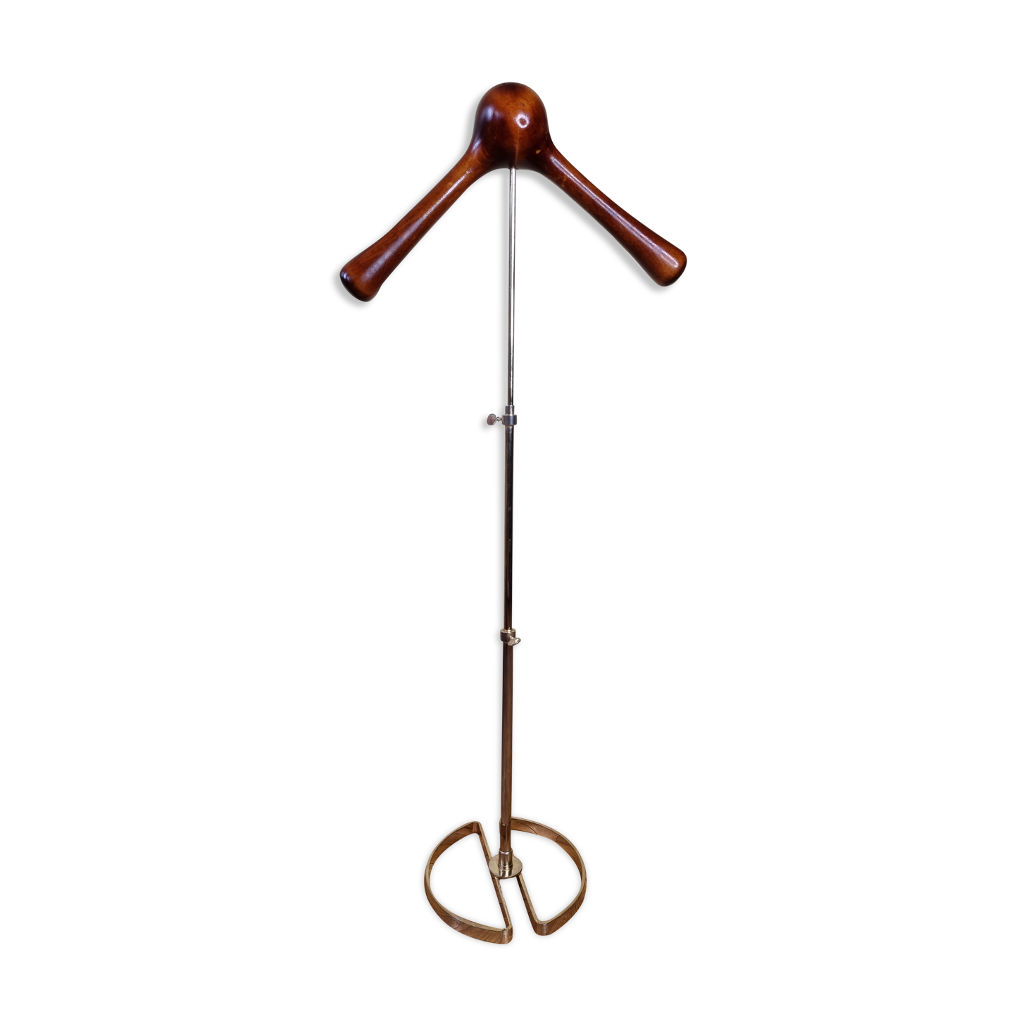 Old coat rack design "molecule" in metal and wood adjustable