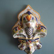 Old flower vase wall earthenware Desvres Fourmaintraux wall vase