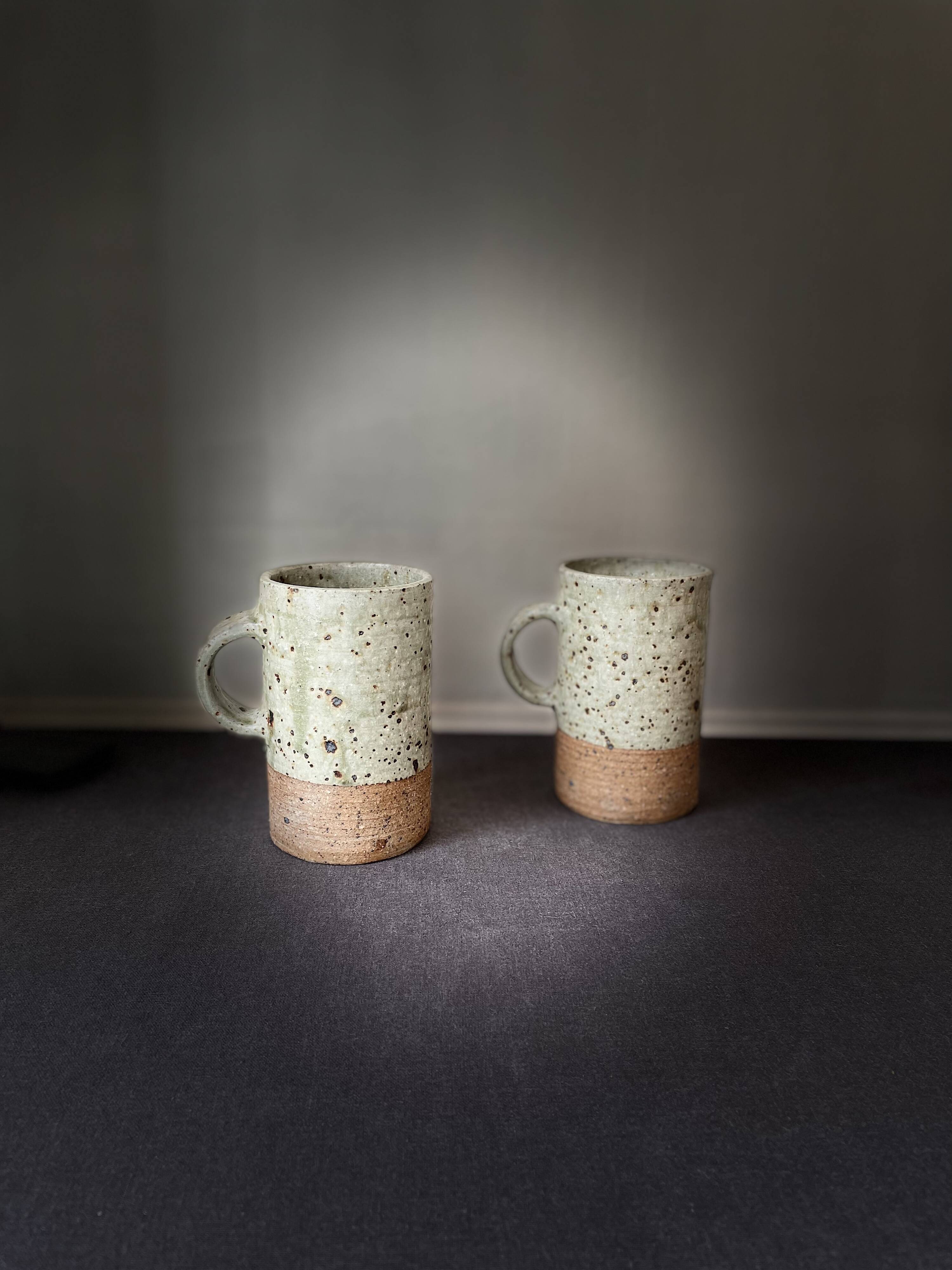 Pyrite stoneware mugs