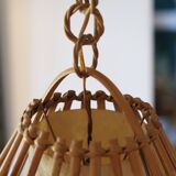 Vintage rattan pendant light, 1960s