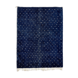 Modern Moroccan carpet dark blue