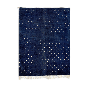 Modern Moroccan carpet dark blue