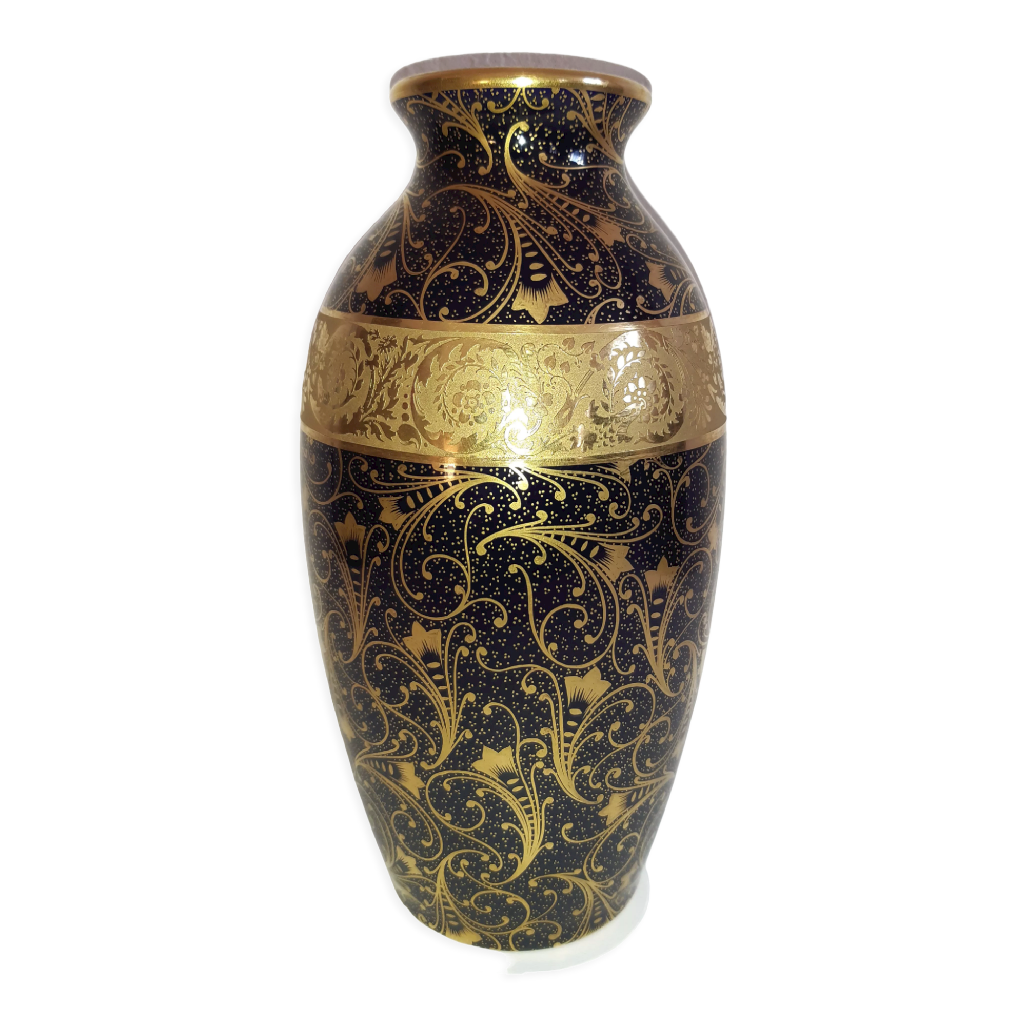 Double hand-gilded vase