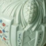 Blue opaline vase with pine cone decor, art deco period