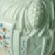 Blue opaline vase with pine cone decor, art deco period