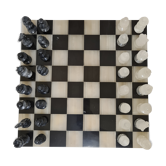 Black and white marble chess