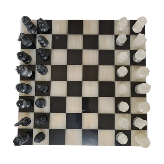 Black and white marble chess