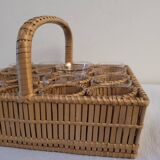 1930 wicker liqueur service basket