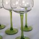 5 glasses with feet vintage white wine
