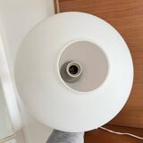 Pendant lamp in teak and opaline glass by Uno and Östen Kristiansson Luxus 50s