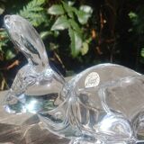 Vide poche en cristal forme de lapin de la cristallerie d'arques made in france