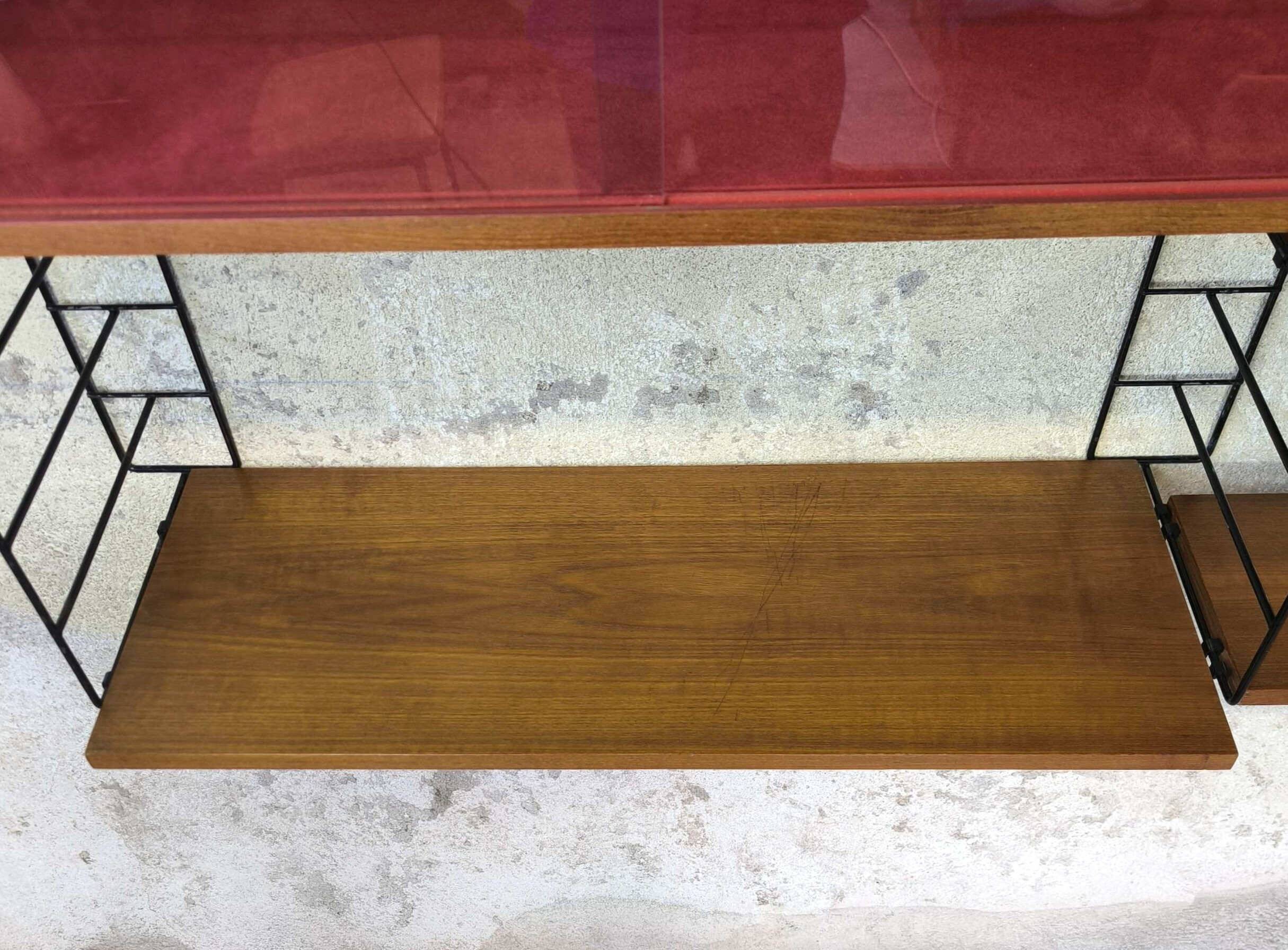 Modular vintage wall unit in teak.