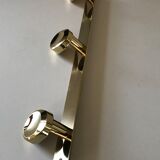 Coat rack 3 hooks vintage brass years 70 s