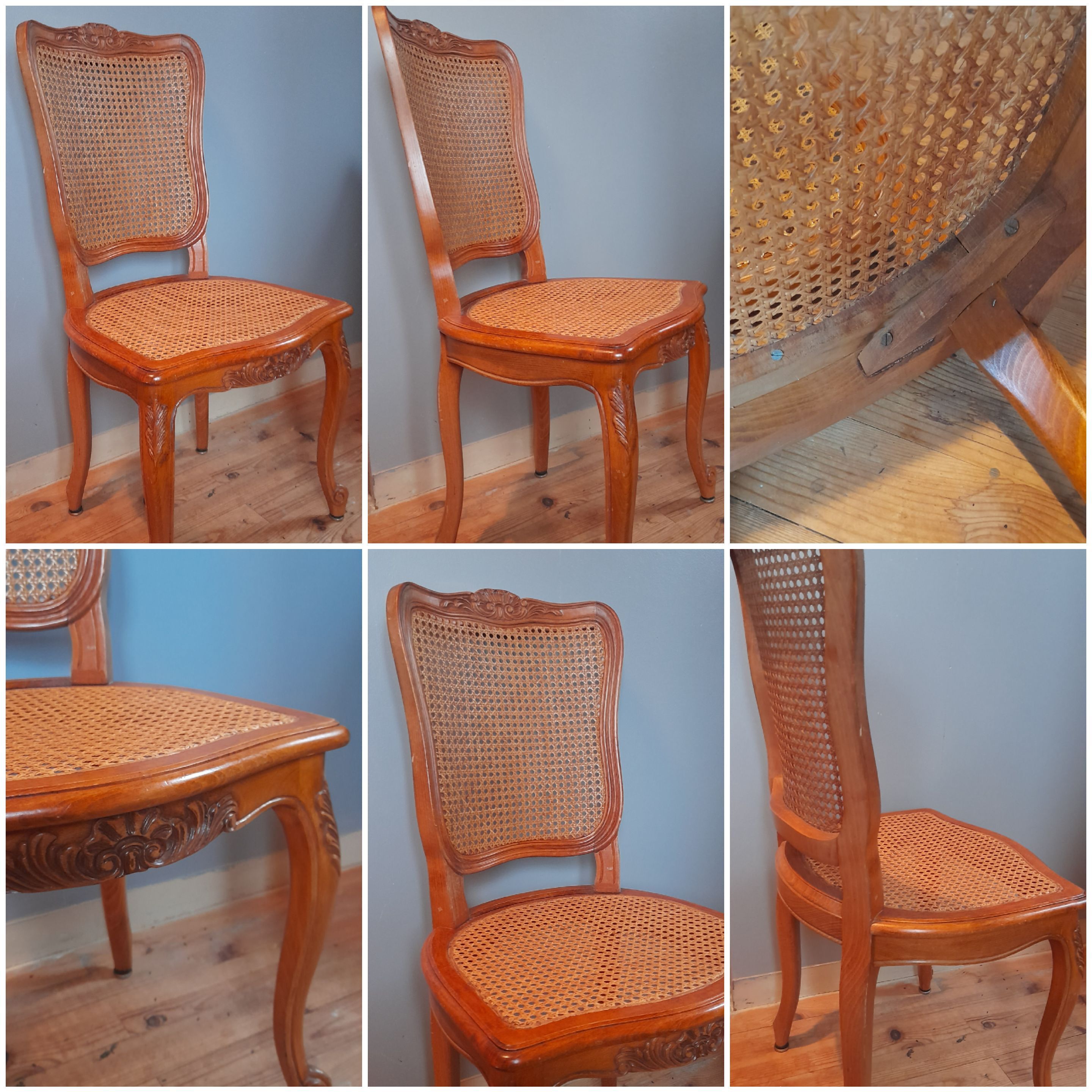 4 chairs channes Louis XV style 50s