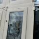Porte d entrée en chêne 2 battants avec cadre et imposte