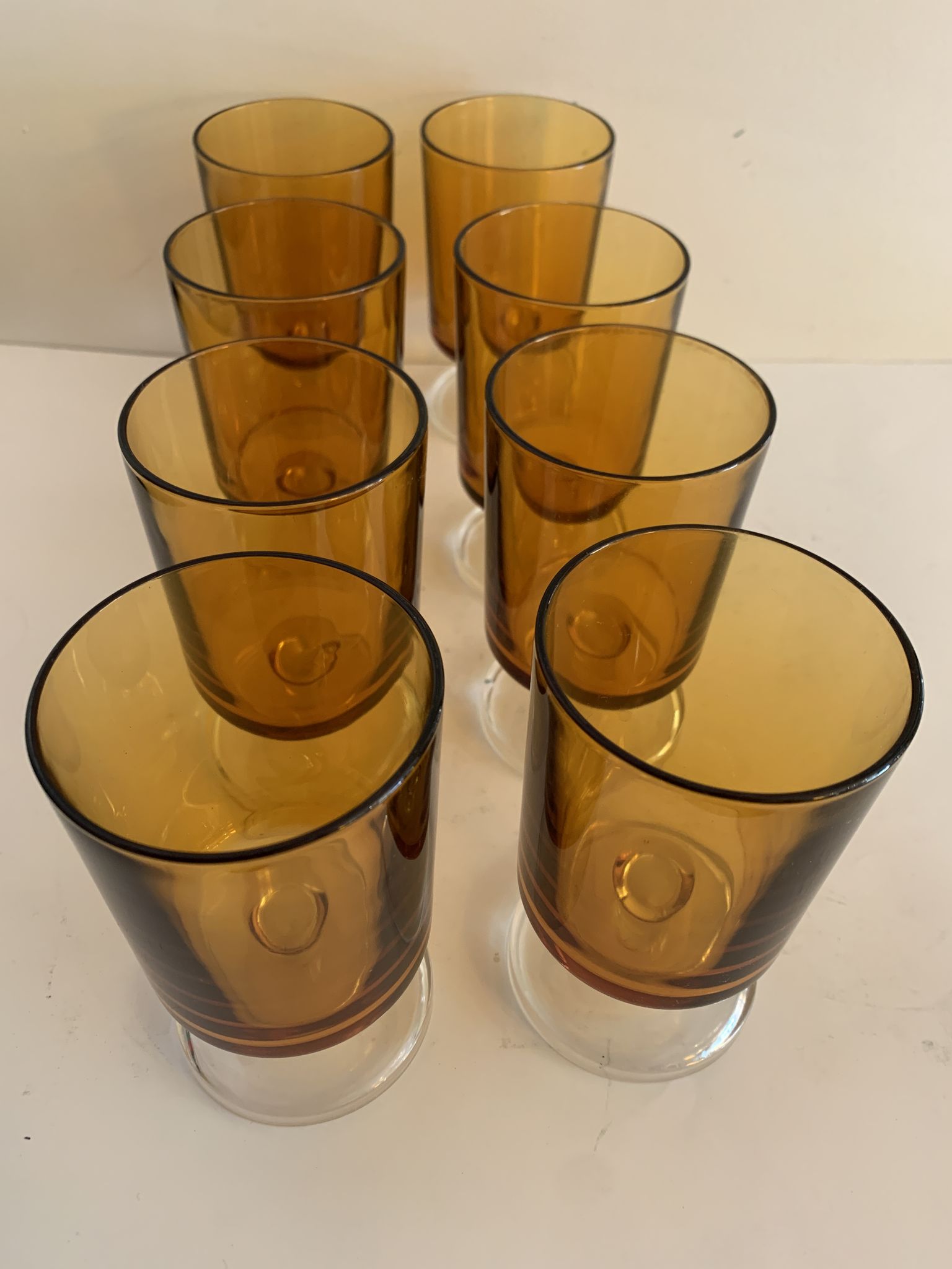 8 orange-yellow glasses Luminarc France