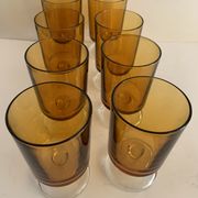 8 orange-yellow glasses Luminarc France