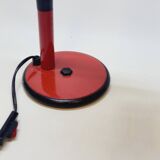 Table lamp desk aluminor metal red flexible arm black 80s vintage