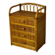 Vintage Rattan Bamboo Mid Century Chest of Drawers Bedside Table, 1960
