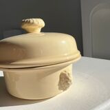 Glazed light yellow ceramic terrine