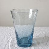 Vintage Biot Light Blue Bubble Blown Glass Vase