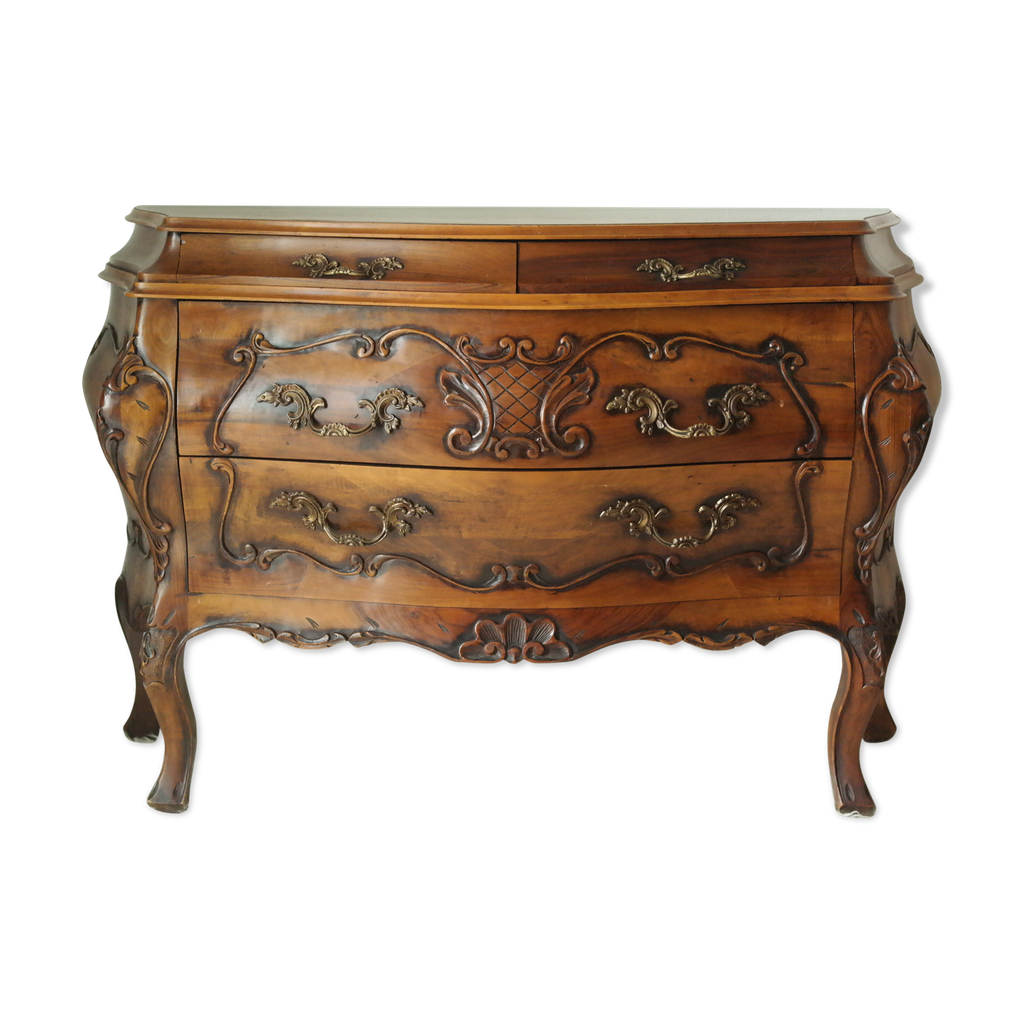 Commode tombeau en noyer style Louis XV XXème | Selency