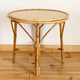 Table basse vintage en rotin