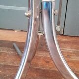 Vintage dining table glass and chrome 1970