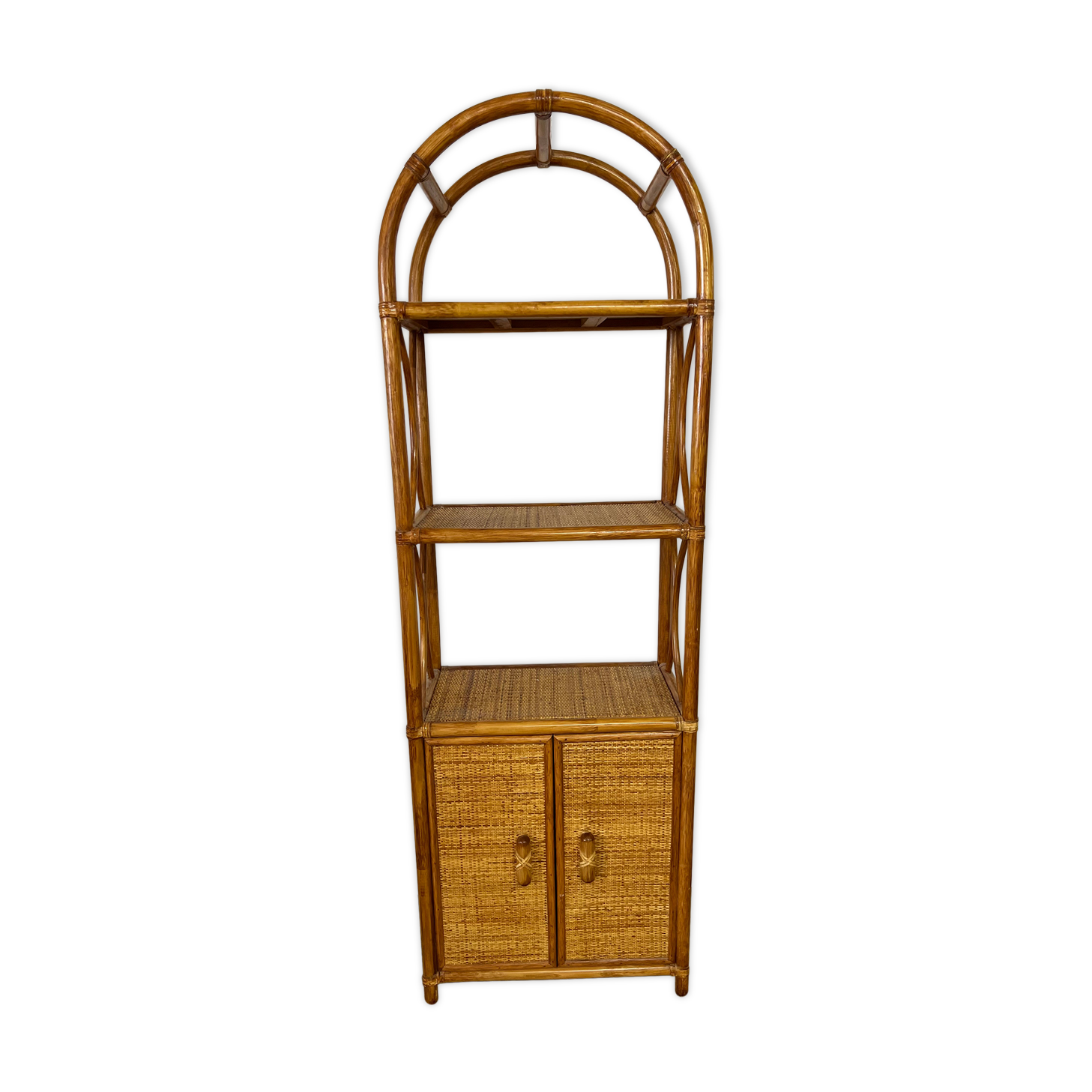 Rattan shelf 2 doors