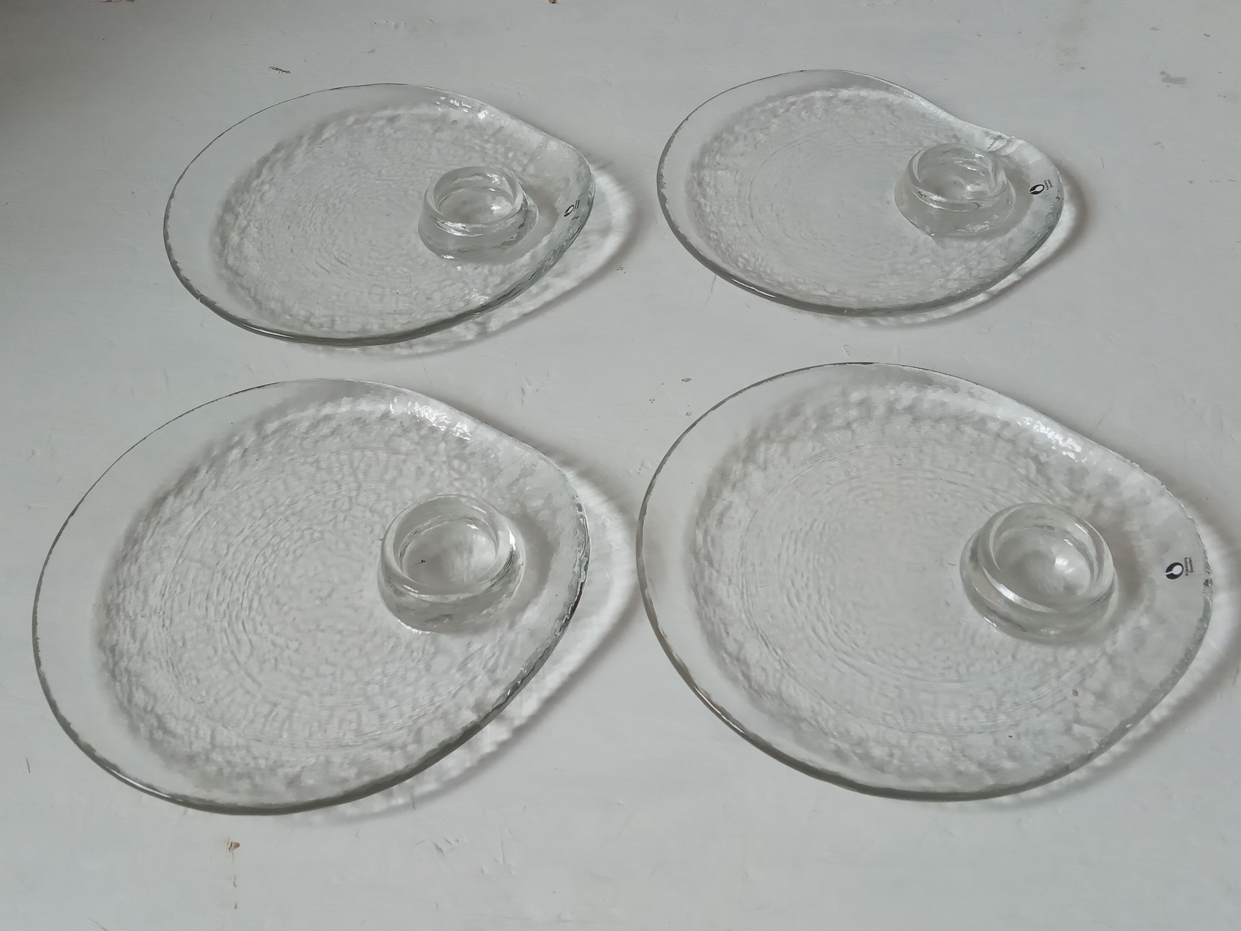 Pukeberg Blown Glass Scandinavian Cockroach Plates