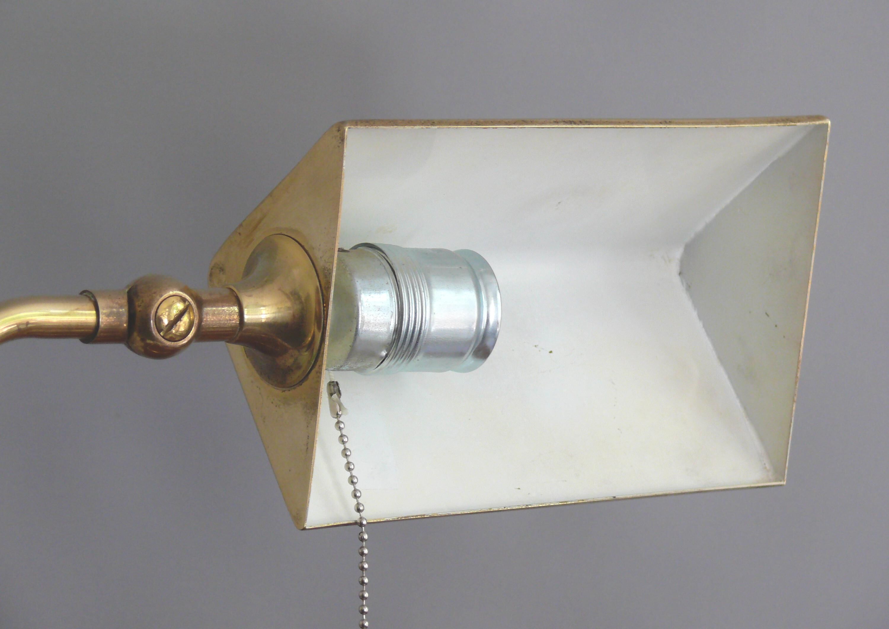 Lampe de banquier en laiton, conçue par Florian Schulz, années 1970 - Allemagne