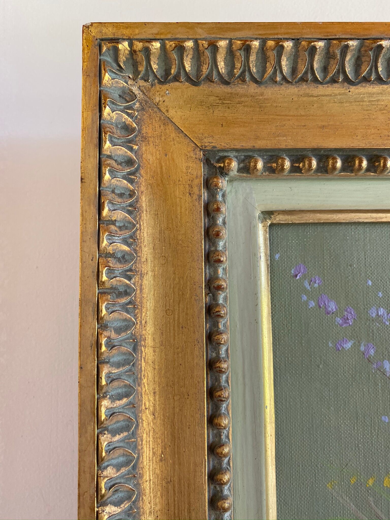 Ancient painting, still life with wildflowers 60/80s