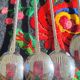 Lot of 6 vintage teaspoons with stones.