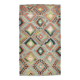 6x10 Light Blue & Green Goemetric Kilim Rug, Handmade Wool Bedroom Carpet