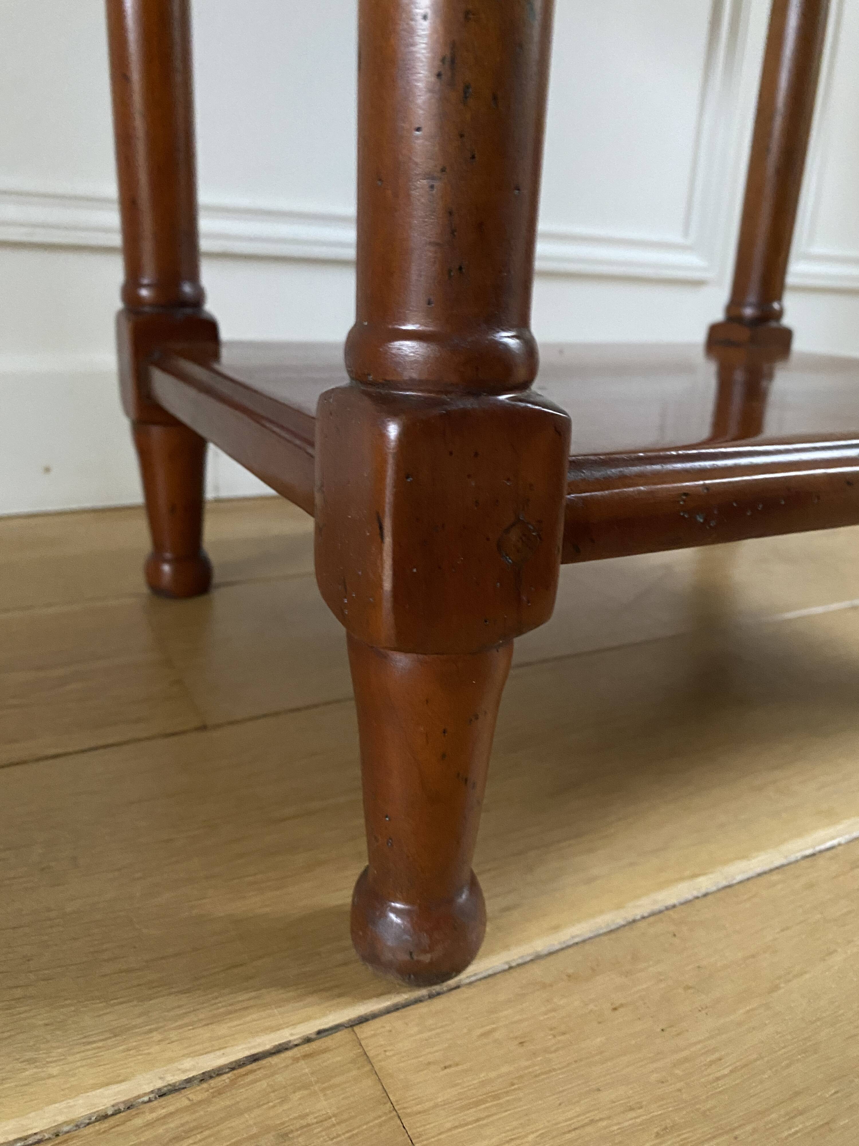 Nightstand, vintage side table with a drawer and a low shelf in solid wood