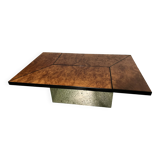 Table basse cocktail Paul Michel en bois de loupe