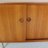William watting wallnut & brass sideboard for fristho, 1955, denmark