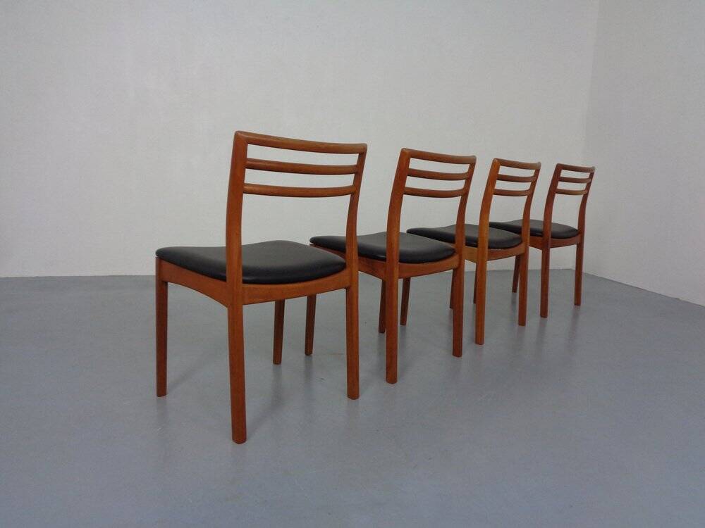 Danish Teak Dining Chairs, 1960s, Set of 4