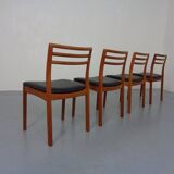 Danish Teak Dining Chairs, 1960s, Set of 4