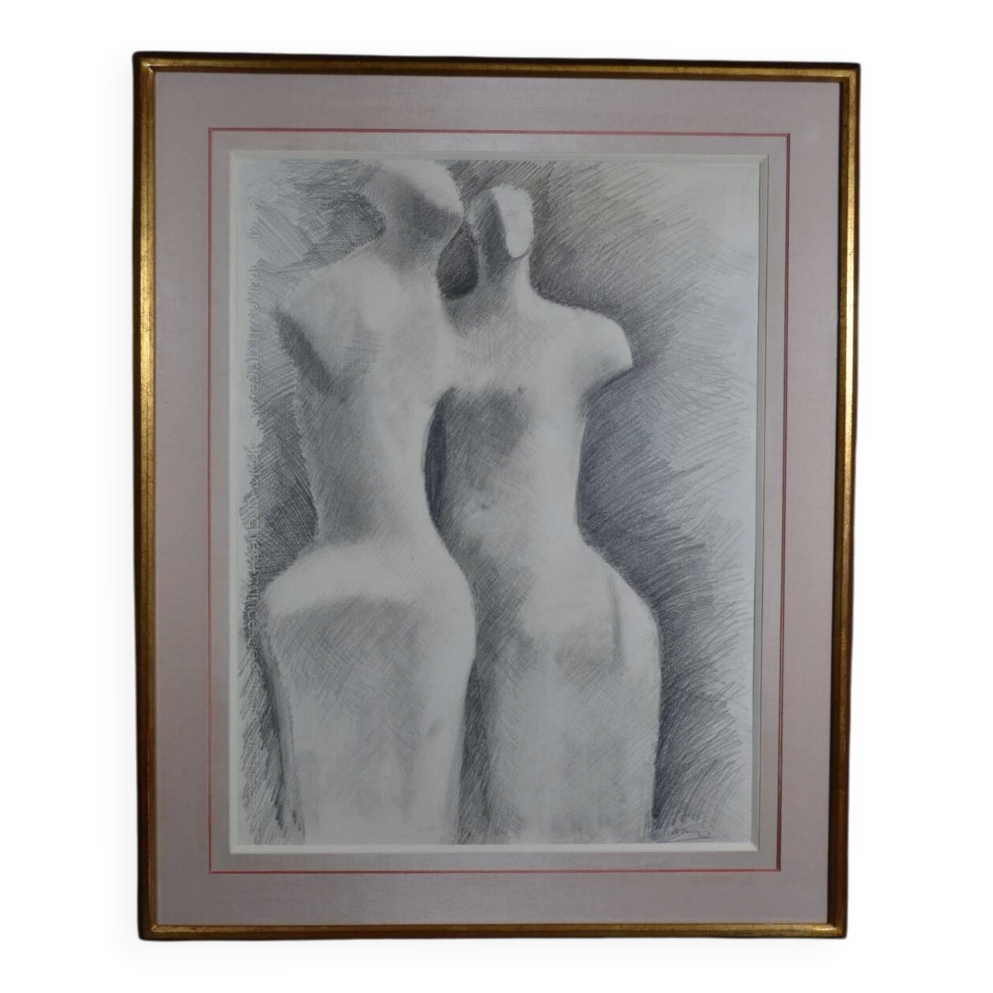 Gérard Ramon, sculptural forms, pencil drawing