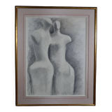 Gérard Ramon, sculptural forms, pencil drawing