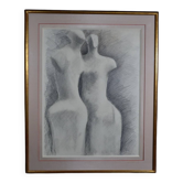 Gérard Ramon, sculptural forms, pencil drawing