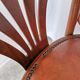 Set of 4 Vintage Bentwood Bar Stools, Brown Leather Seat, Nailhead Trim